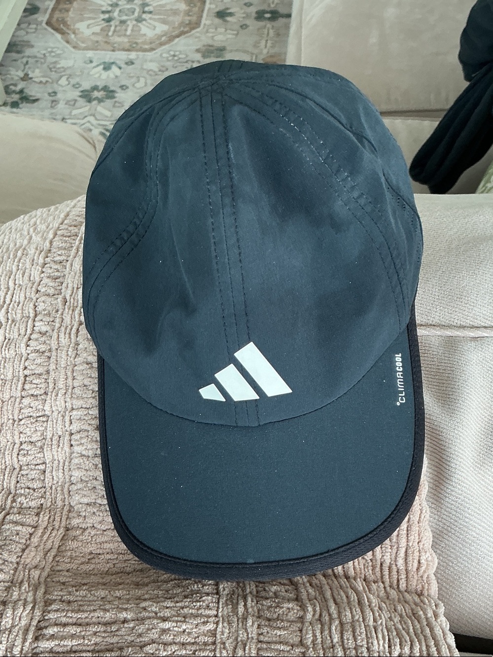 adidas Men’s Black Performance Running Cap with White Logo